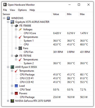Open Hardware Monitor - Monitor della temperatura della CPU per Windows