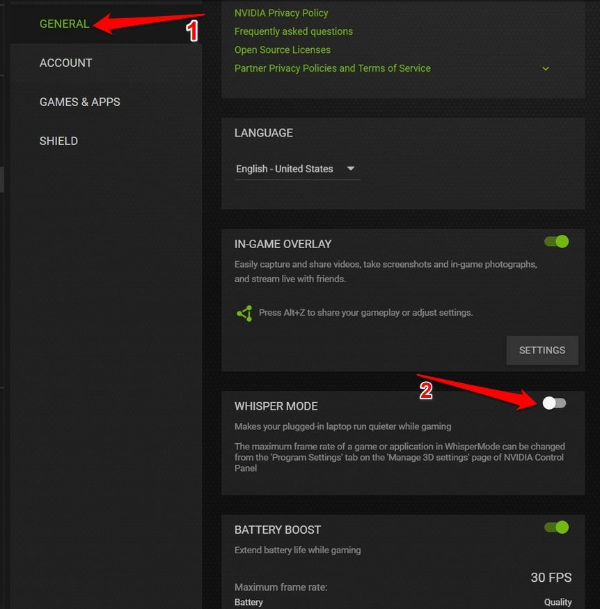 Wie man den Nvidia Whisper Mode ausschaltet