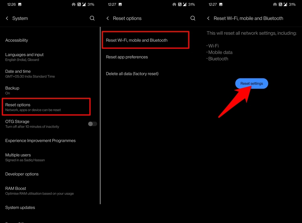 Restablecer Configuraciones