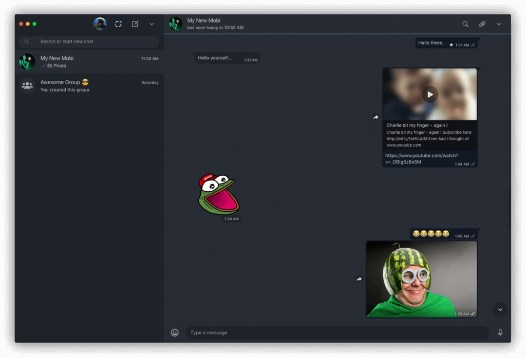 Dark Mode on WhatsApp Desktop
