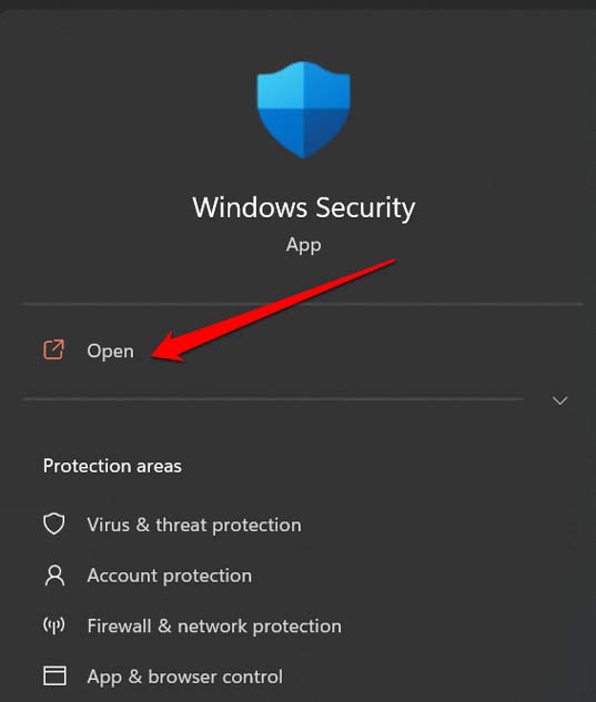 Windows-Sicherheit öffnen