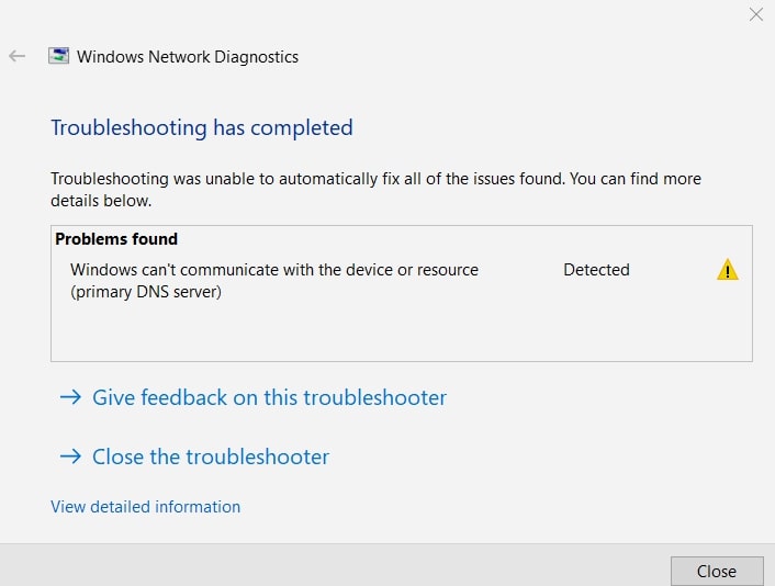 O Windows Não Consegue Comunicar com o Dispositivo ou Recurso