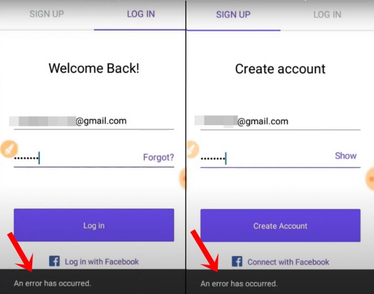 Si è verificato un errore textNow