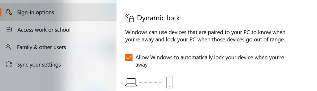 PC mit dynamischem Sperren entsperren