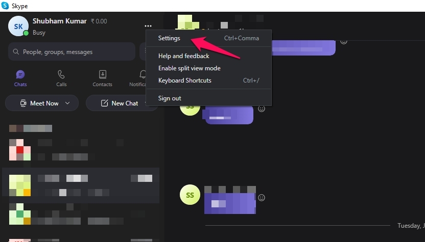 Skype設定