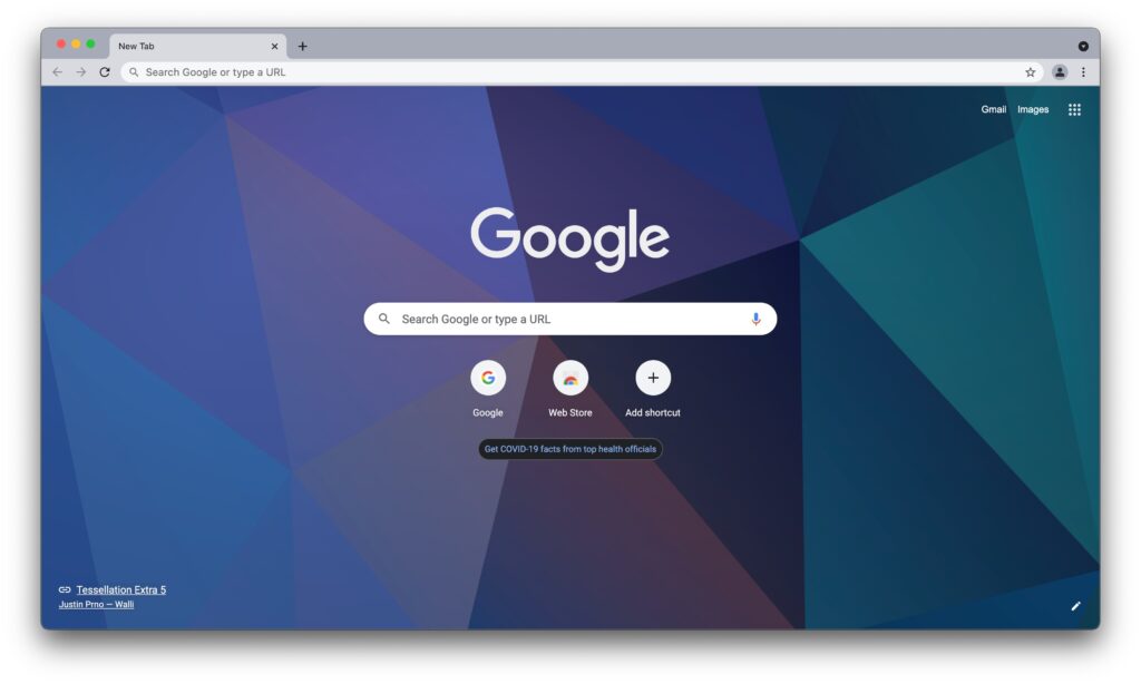 Изменить фон Google в Google Chrome