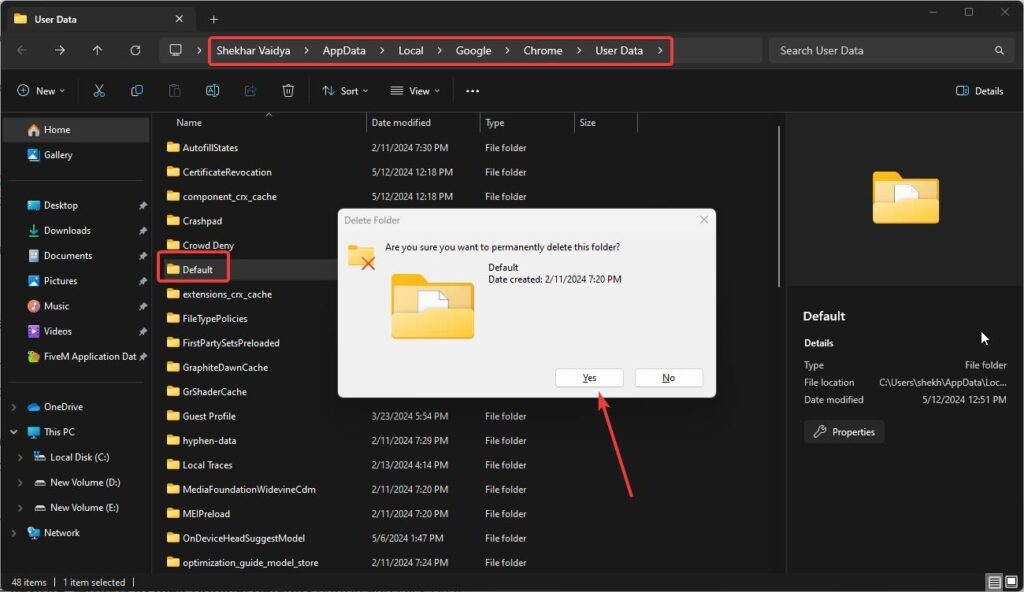 Google Chrome 사용자 데이터 - ERR_SOCKET_NOT_CONNECTED