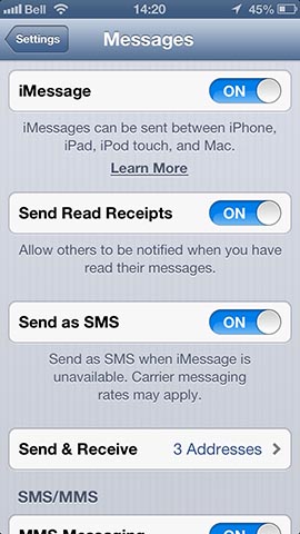 Enviando iMessages a un iPhone que está fuera de cobertura