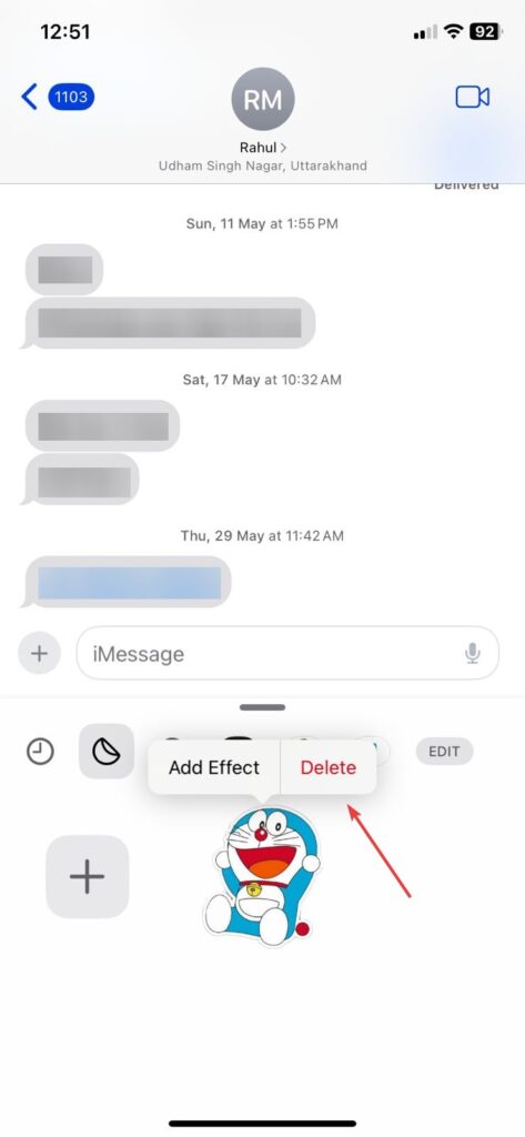 Benutzerdefinierte Aufkleber von iPhones und iPads entfernen