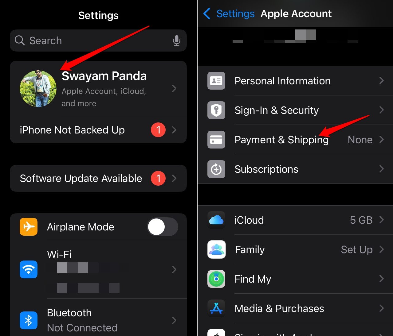 configuración de pagos de iOS
