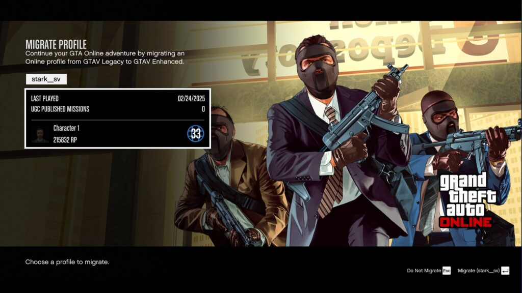 Trasferire dati da GTA V Legacy a GTA V Enhanced