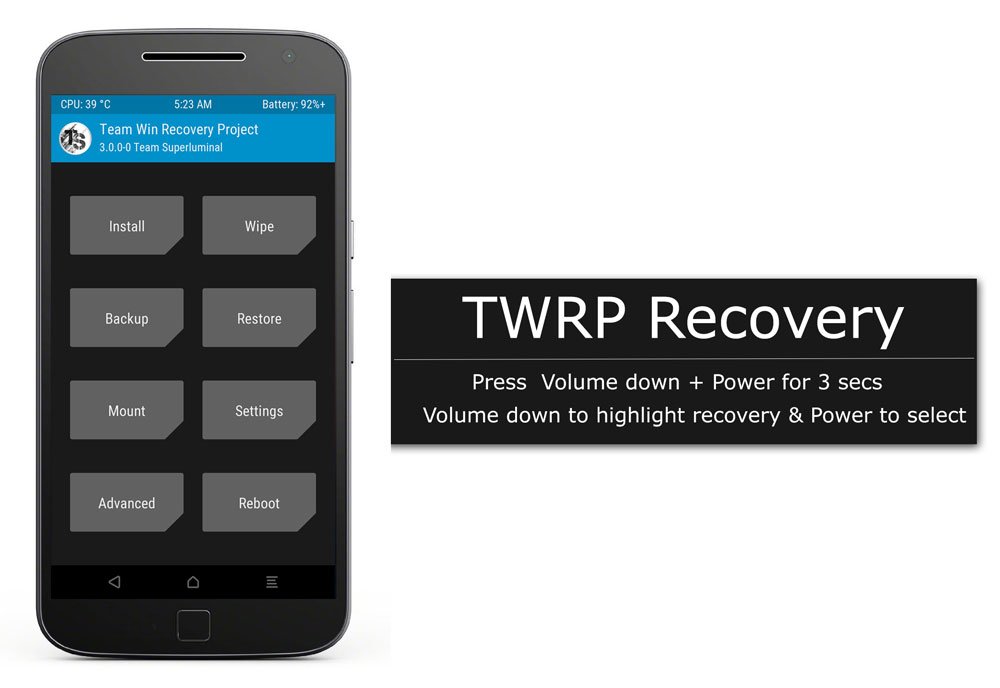 모토 G4 플러스용 TWRP 복구