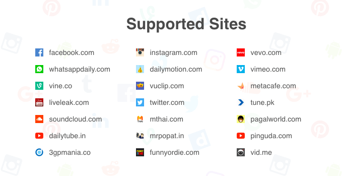 Sites Suportados no SnapTube