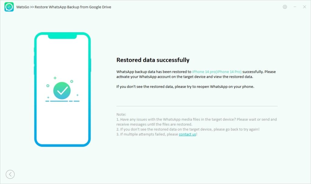 itoolab watsgo - restaurer la sauvegarde google drive sur iphone