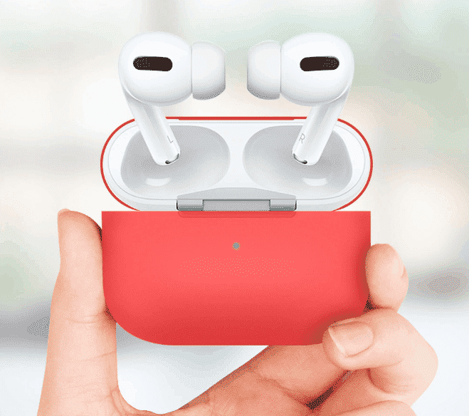 Questa è una custodia in silicone antishock per AirPods Pro.