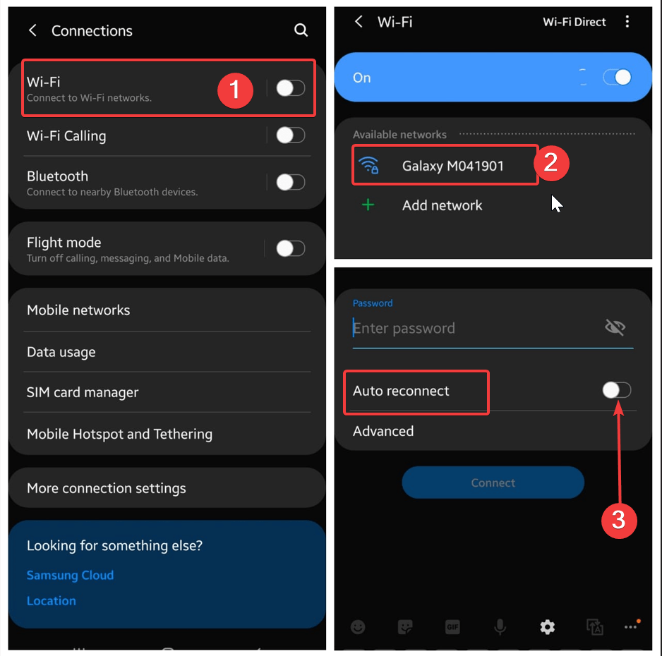 Conexiones, Wi-fi, Redes Disponibles, Reconexión Automática