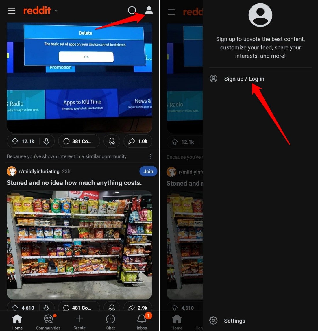se connecter au compte Reddit