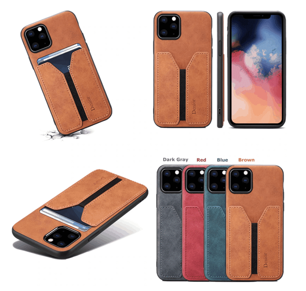 Custodia in pelle deluxe con porta carte per iPhone 11 Pro