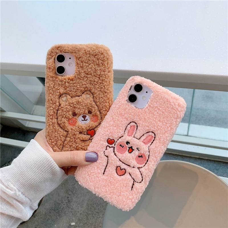 Custodia Animale Peloso Carino per iPhone 13