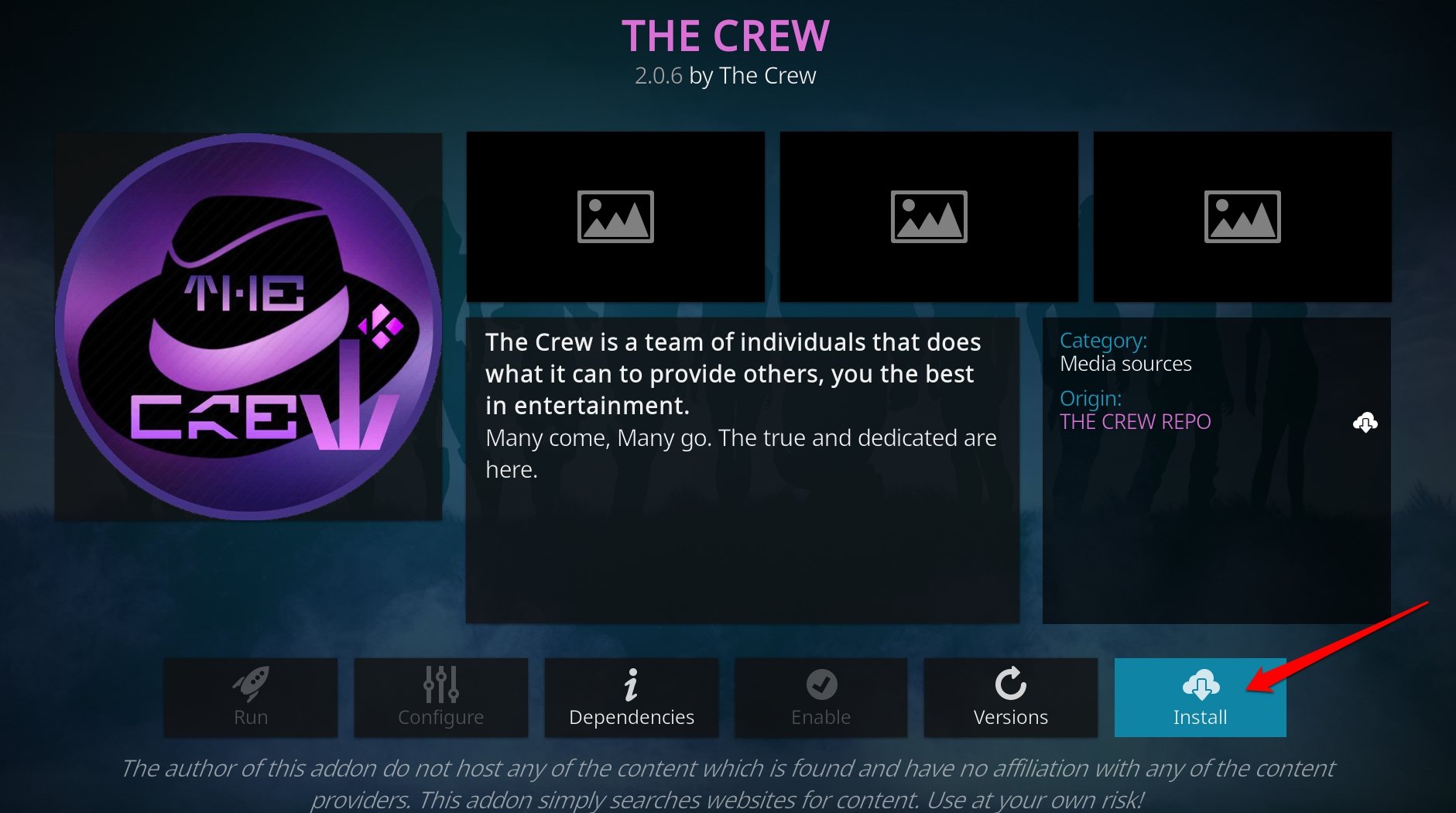 confirmar a instalação do add on do Kodi