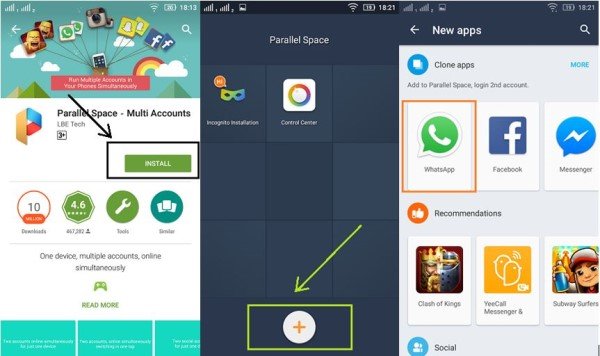 Installation de WhatsApp Parallel Space