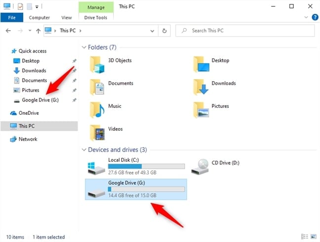 Agregar Google Drive al Explorador de archivos en Windows