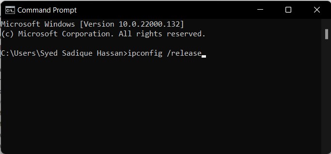 commande de libération ipconfig windows 11