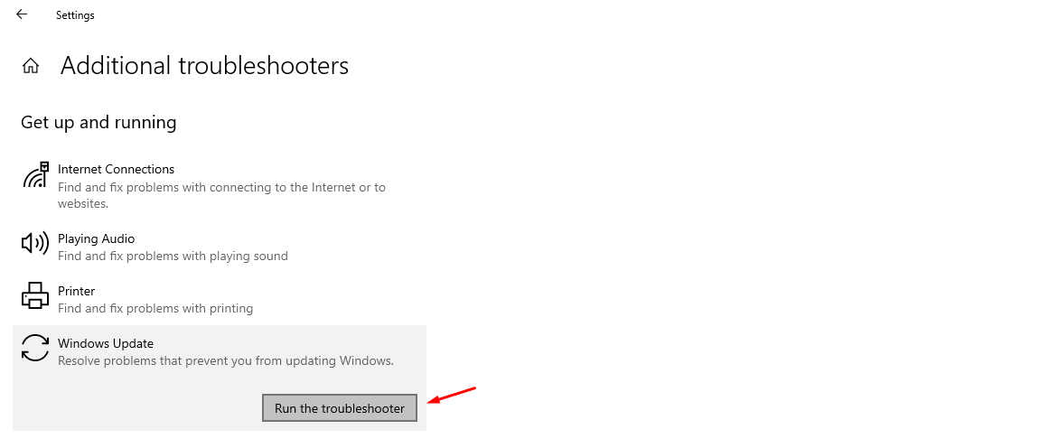 Usa lo Strumento di Risoluzione dei Problemi di Aggiornamento di Windows -