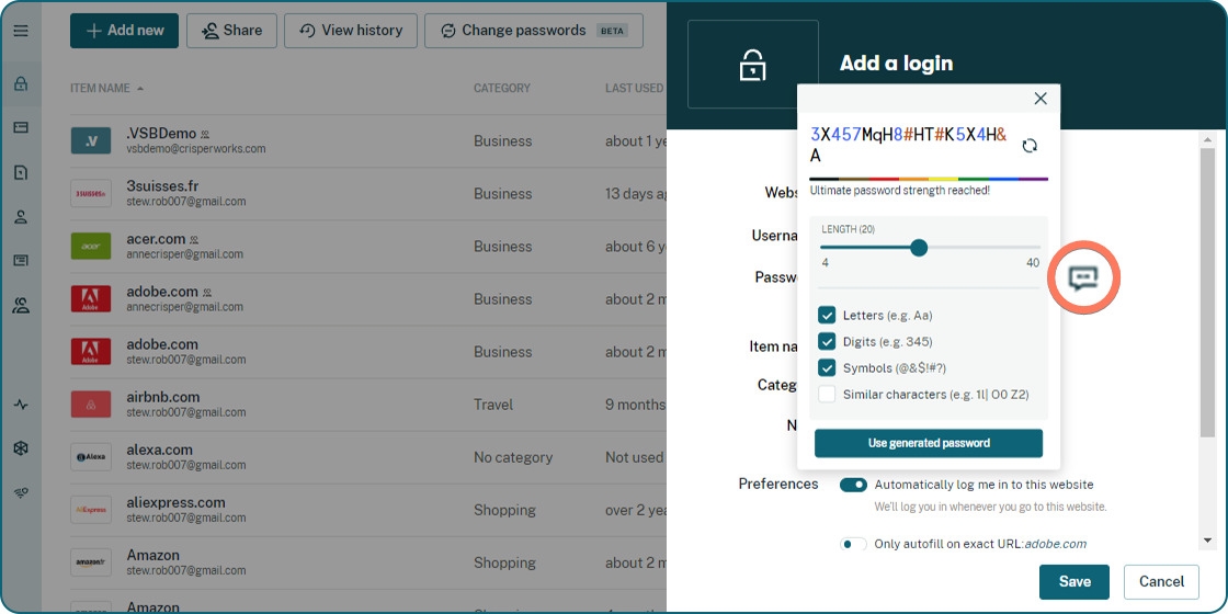 Aggiungi Nuova Password - Recensione di Dashlane