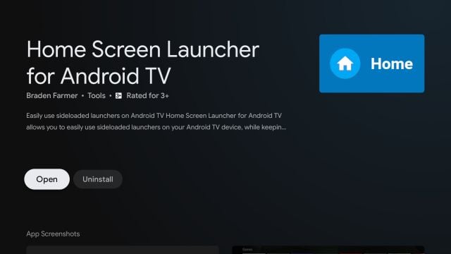 Install Google TV Launcher