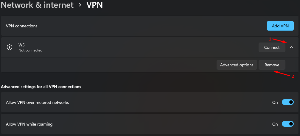 VPNネットワークを無効にする (5)