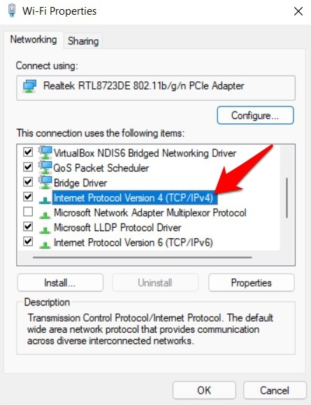 cambiar propiedades ipv4 windows 11