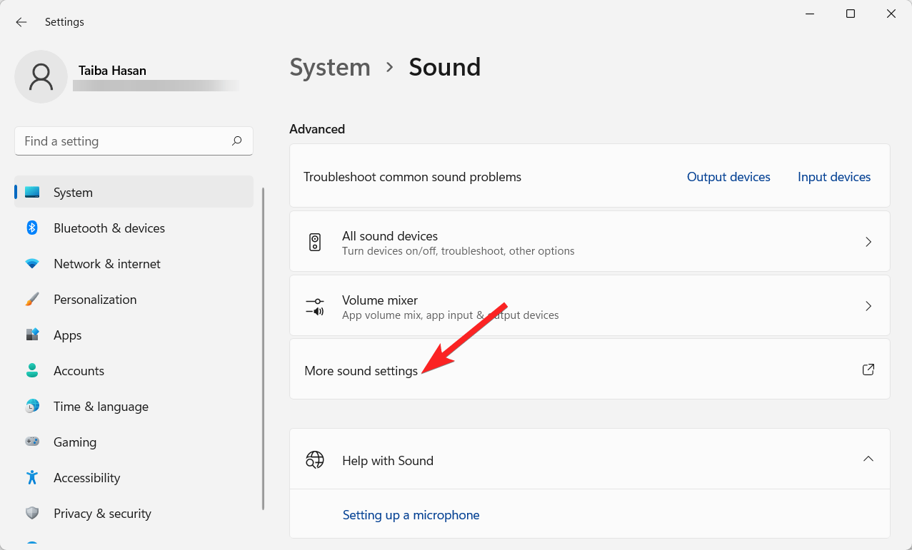 Seleziona Ulteriori impostazioni audio