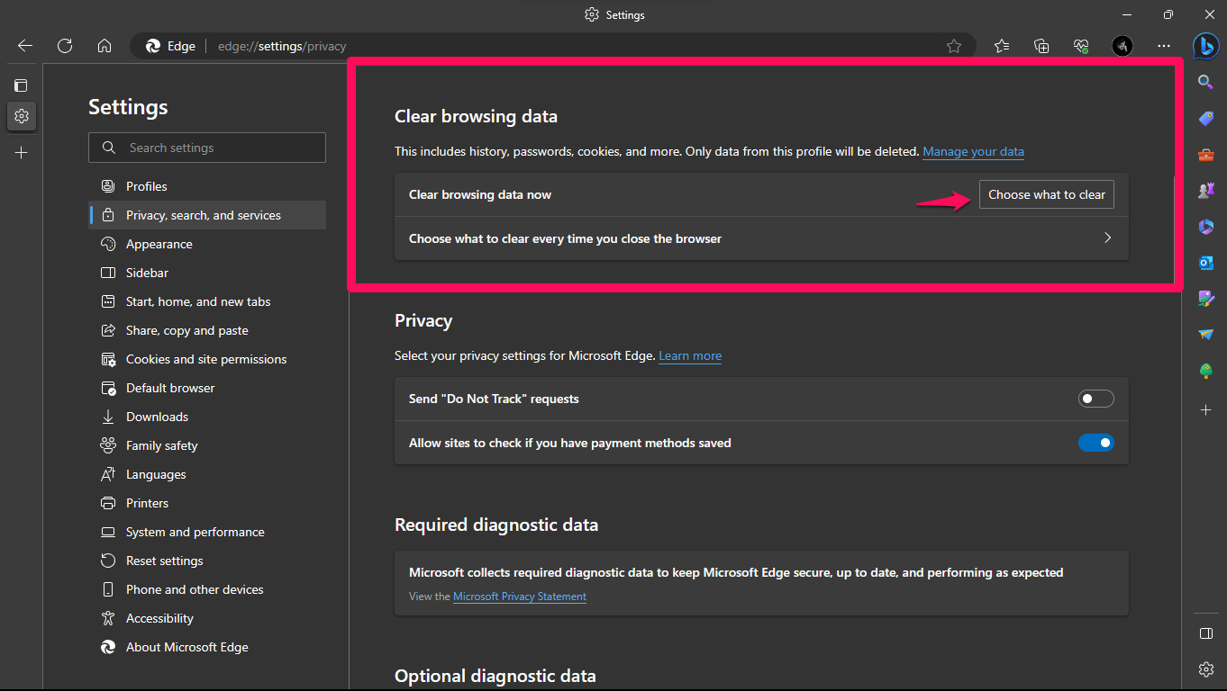 Clear Browsing Data