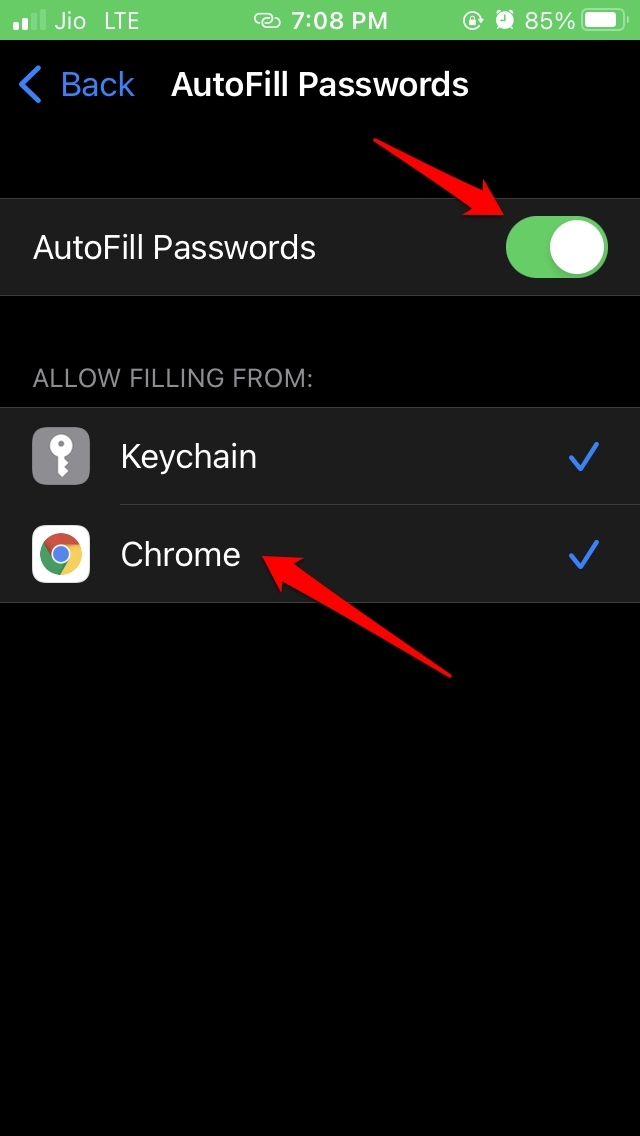 iOSでChromeのパスワード自動入力を有効にする