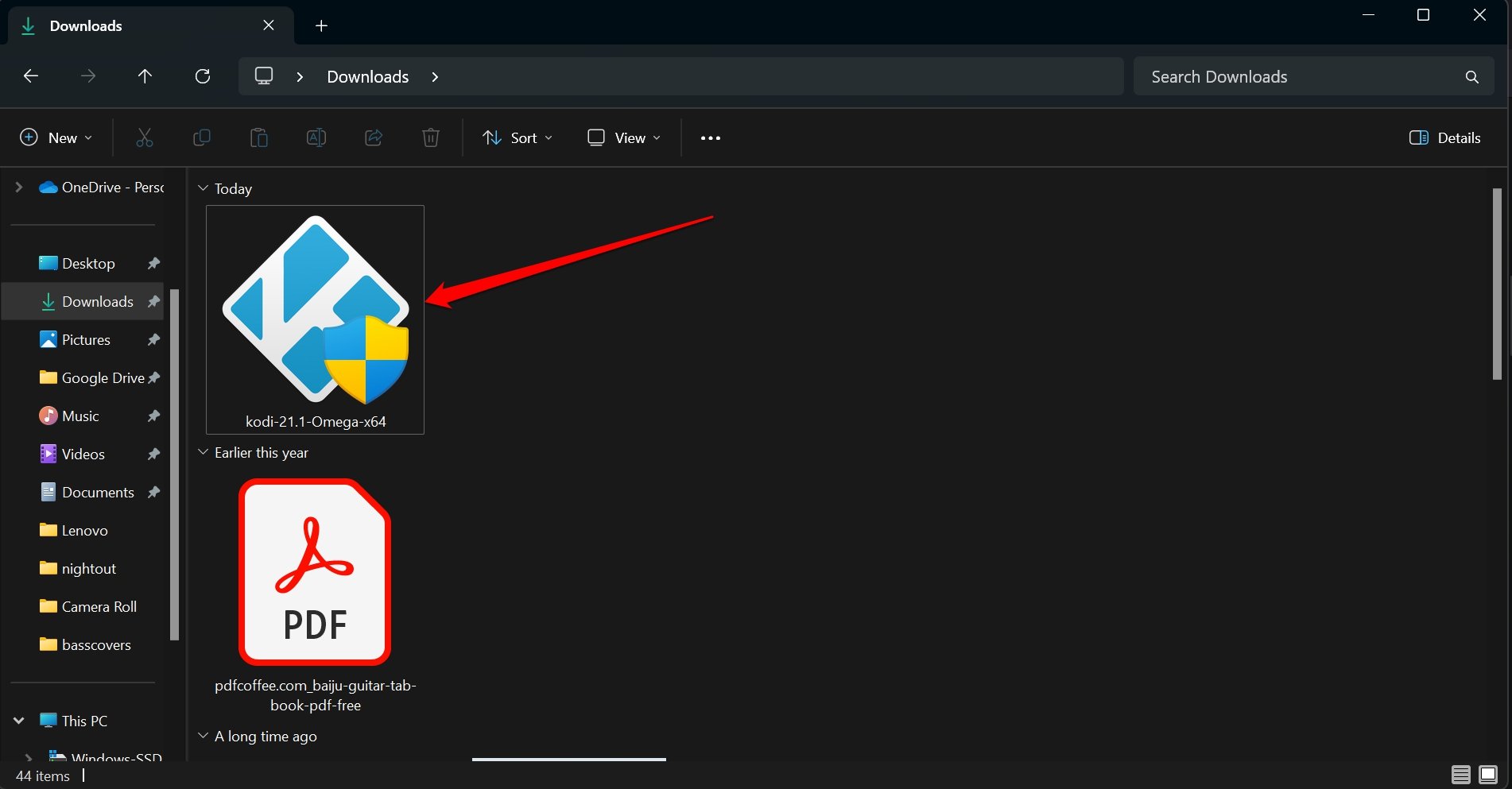 execute o instalador do Kodi