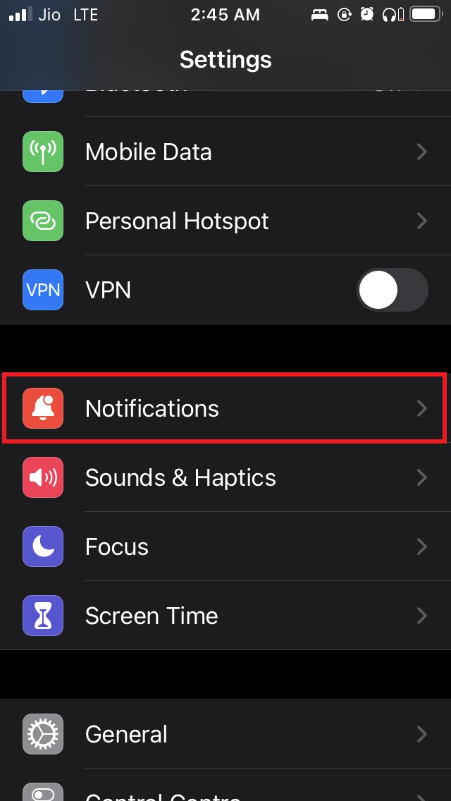 notificações do iOS