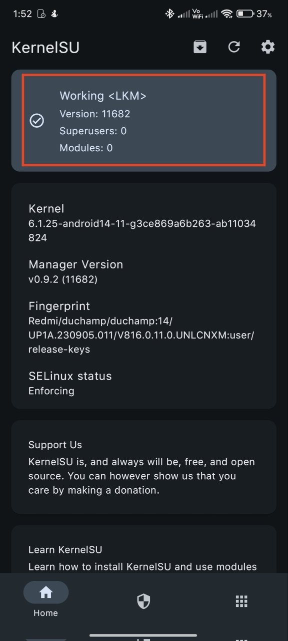 kernelsuが動作中