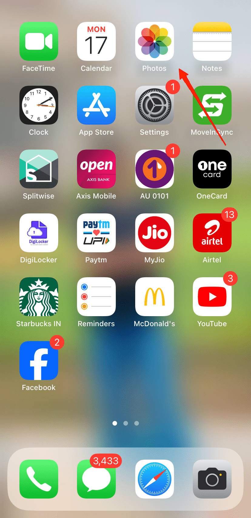 Ora, vai all'app Foto e apri lo Screenshot che hai preso.
