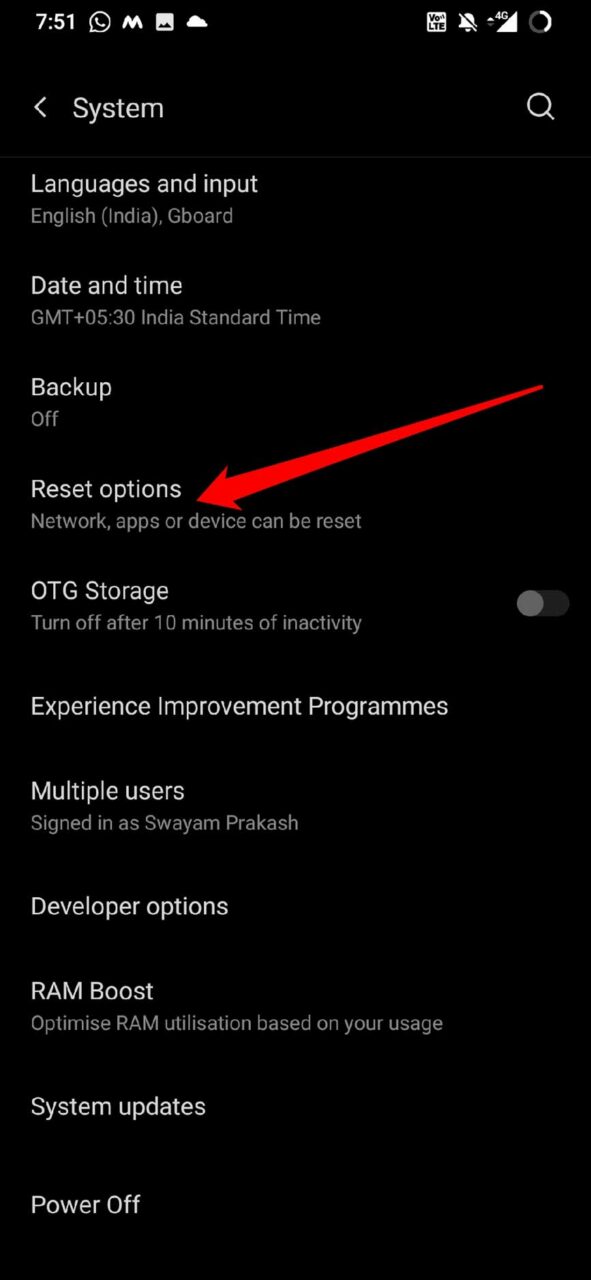 Android-Zurücksetzen-Optionen