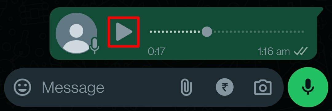 cómo reproducir un mensaje de voz en WhatsApp