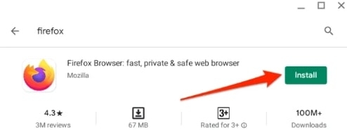 Google Play Store - Firefox für Chromebook