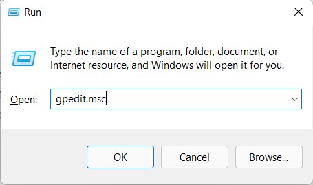 Gruppenrichtlinien-Editor in Windows 11 über Ausführen öffnen