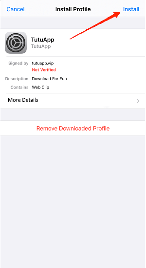 Appuyez sur l'option Installer