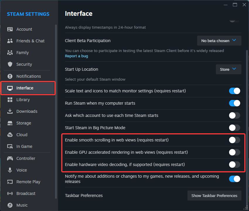 ゲーム中にSteamオーバーレイをオフにする - SteamクライアントWebHelperの高CPU