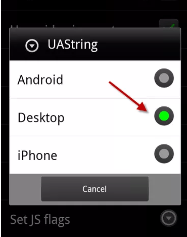 Impostazioni UAString