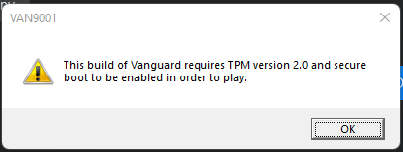 Errore TPM 2.0 di Valorant