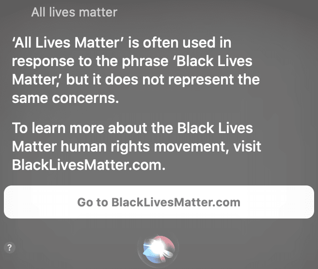 Apple actualiza Siri para apoyar a Black Lives Matter