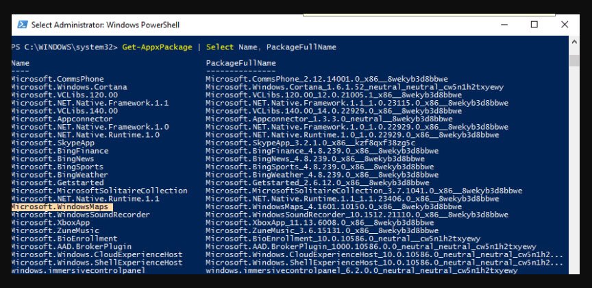 Rimuovi il bloatware utilizzando PowerShell