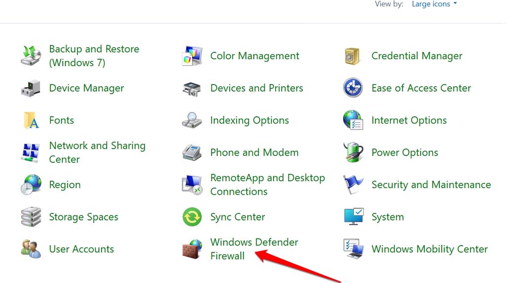 accedi al firewall di Windows Defender